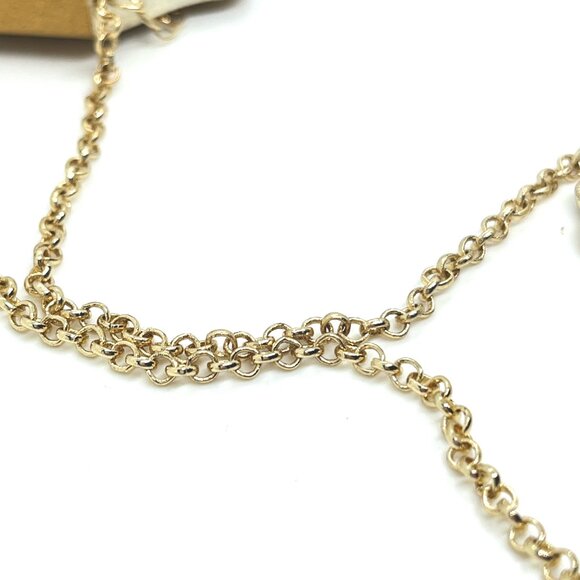 MONET BLUE CLEAR RHINESTONE FLOWER FLORAL STATION NECKLACE GOLD TONE CHAIN NWT - Picture 9 of 15